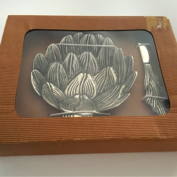 Dip dish with spreading knife. Gift boxes new. - Picture 4 of 5